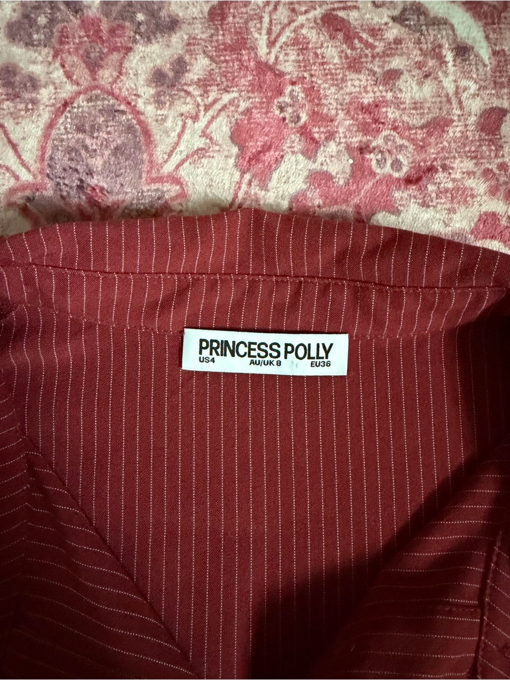 Princess Polly Rust Ribbed Button-Down Blouse - Picture 2 of 2